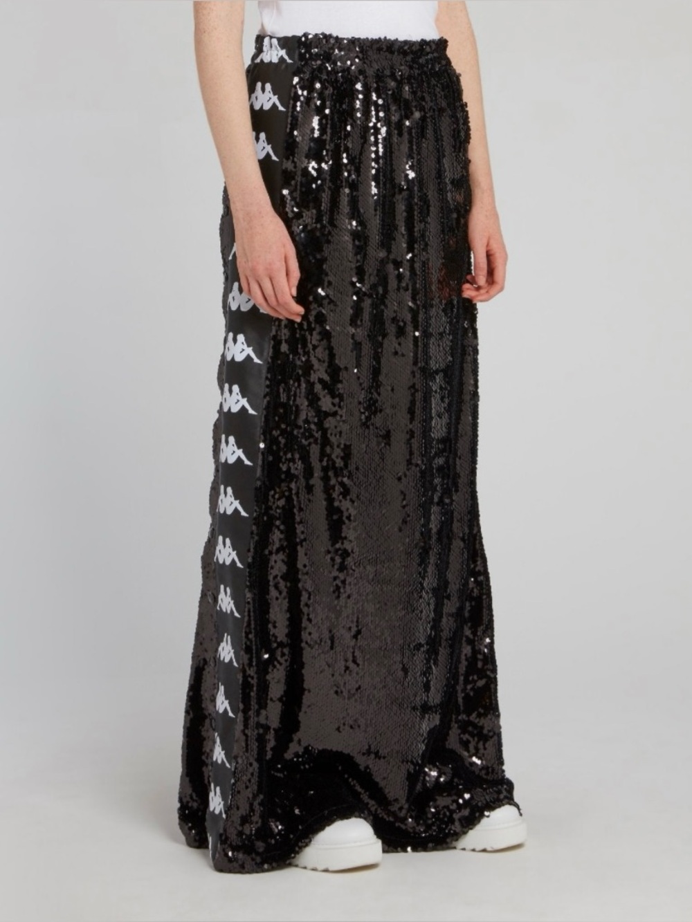 NWT Faith Connexion x Kappa Size Small Black Sequins Maxi Skirt